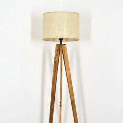 Luminaires Scandinaves-hofstein Sabadim Lampadaire Écru, Noir, 1 lumière