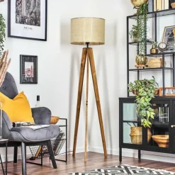 Luminaires Scandinaves-hofstein Sabadim Lampadaire Écru, Noir, 1 lumière