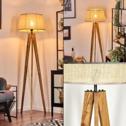 Luminaires Scandinaves-hofstein Sabadim Lampadaire Écru, Noir, 1 lumière