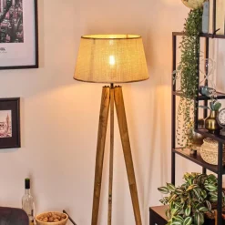 Luminaires Scandinaves-hofstein Sabadim Lampadaire Écru, Noir, 1 lumière