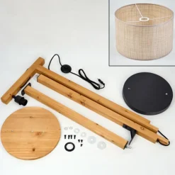 Luminaires Scandinaves-hofstein Sabadim Lampadaire Écru, Noir, 1 lumière