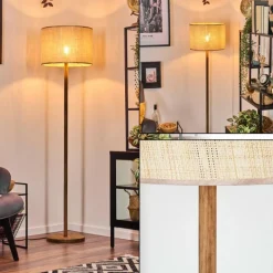 Luminaires Scandinaves-hofstein Sabadim Lampadaire Écru, Noir, 1 lumière