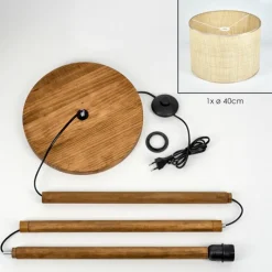 Luminaires Scandinaves-hofstein Sabadim Lampadaire Écru, Noir, 1 lumière