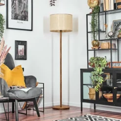 Luminaires Scandinaves-hofstein Sabadim Lampadaire Écru, Noir, 1 lumière