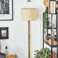 Luminaires Scandinaves-hofstein Sabadim Lampadaire Écru, Noir, 1 lumière