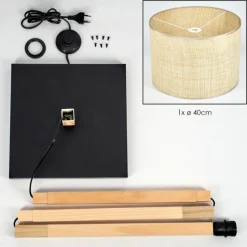 Luminaires Scandinaves-hofstein Sabadim Lampadaire Écru, Noir, 1 lumière