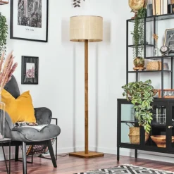 Luminaires Scandinaves-hofstein Sabadim Lampadaire Écru, Noir, 1 lumière