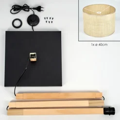 Luminaires Scandinaves-hofstein Sabadim Lampadaire Écru, Noir, 1 lumière