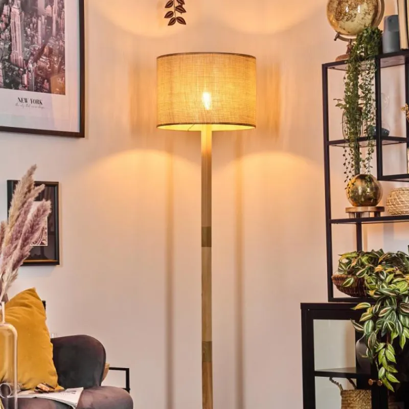 Luminaires Scandinaves-hofstein Sabadim Lampadaire Écru, Noir, 1 lumière