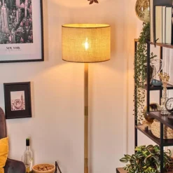 Luminaires Scandinaves-hofstein Sabadim Lampadaire Écru, Noir, 1 lumière