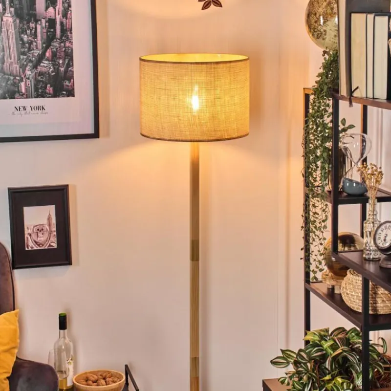 Luminaires Scandinaves-hofstein Sabadim Lampadaire Écru, Noir, 1 lumière