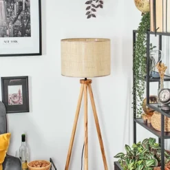 Luminaires Scandinaves-hofstein Sabadim Lampadaire Écru, Noir, 1 lumière