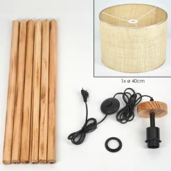 Luminaires Scandinaves-hofstein Sabadim Lampadaire Écru, Noir, 1 lumière