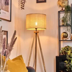 Luminaires Scandinaves-hofstein Sabadim Lampadaire Écru, Noir, 1 lumière