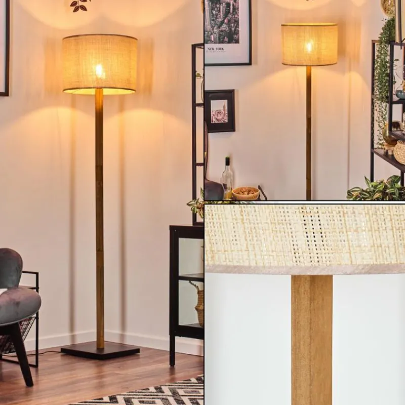 Luminaires Scandinaves-hofstein Sabadim Lampadaire Écru, Noir, 1 lumière