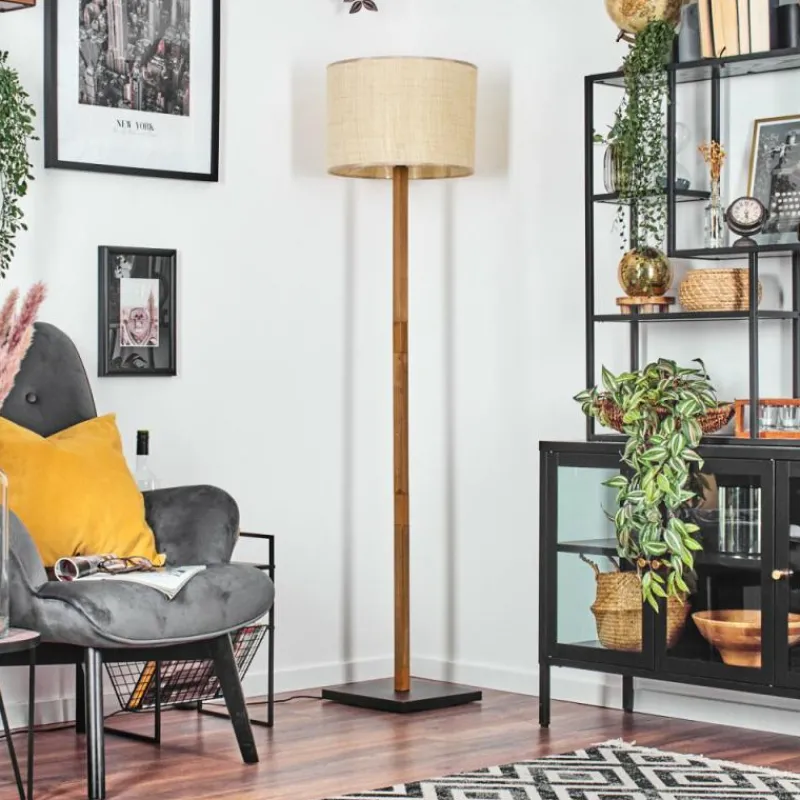 Luminaires Scandinaves-hofstein Sabadim Lampadaire Écru, Noir, 1 lumière