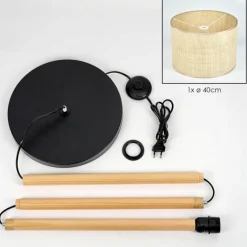 Luminaires Scandinaves-hofstein Sabadim Lampadaire Écru, Noir, 1 lumière