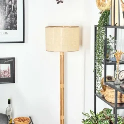 Luminaires Scandinaves-hofstein Sabadim Lampadaire Écru, Noir, 1 lumière