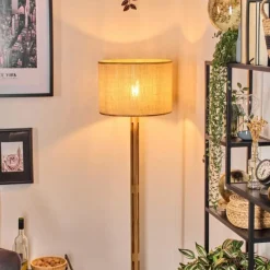 Luminaires Scandinaves-hofstein Sabadim Lampadaire Écru, Noir, 1 lumière