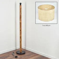 hofstein Sabadim Lampadaire Écru, Noir, 1 lumière