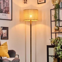 Lampes En Tissu-hofstein Sabadim Lampadaire Écru, Noir, 1 lumière