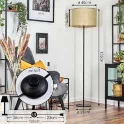 Luminaires Scandinaves-hofstein Sabadim Lampadaire Noir, 1 lumière