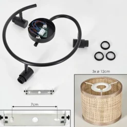 Luminaires Scandinaves-hofstein Sabadim Plafonnier Noir, 3 lumières