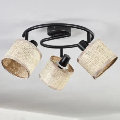 Luminaires Scandinaves-hofstein Sabadim Plafonnier Noir, 3 lumières