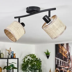 hofstein Sabadim Plafonnier Noir, 2 lumières