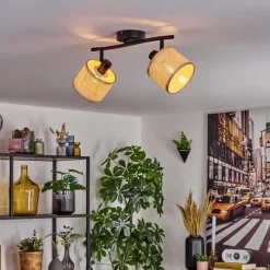 hofstein Sabadim Plafonnier Noir, 2 lumières