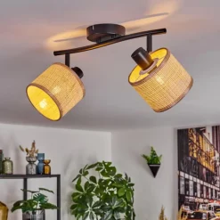 hofstein Sabadim Plafonnier Noir, 2 lumières