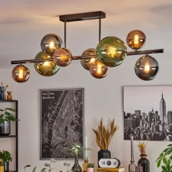 hofstein Sacoselo Plafonnier, Boule lumineuse Noir, 9 lumières