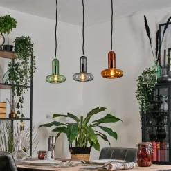 hofstein Salavisa Suspension Noir, 3 lumières