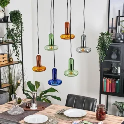 hofstein Salavisa Suspension Noir, 6 lumières