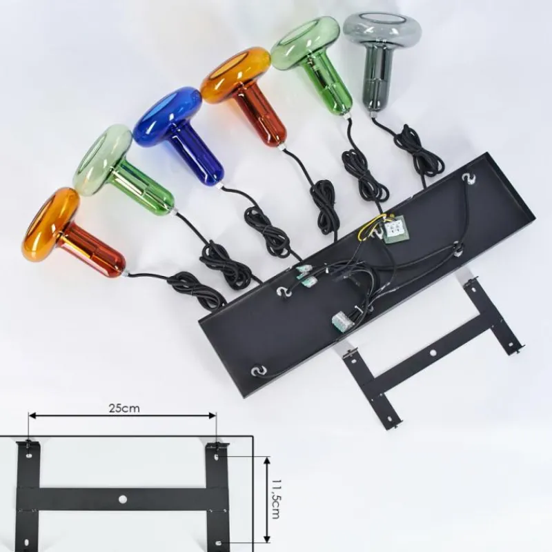 hofstein Salavisa Suspension Noir, 6 lumières