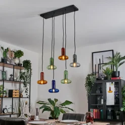 hofstein Salavisa Suspension Noir, 6 lumières