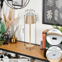 hofstein Salgadinho Lampe à poser LED Beige, 1 lumière