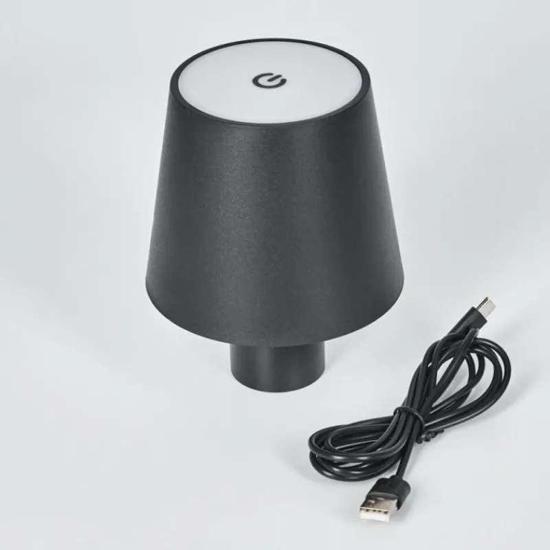 hofstein Salgadinho Lampe de table d'extérieur, Lampe à poser LED Noir, 1 lumière