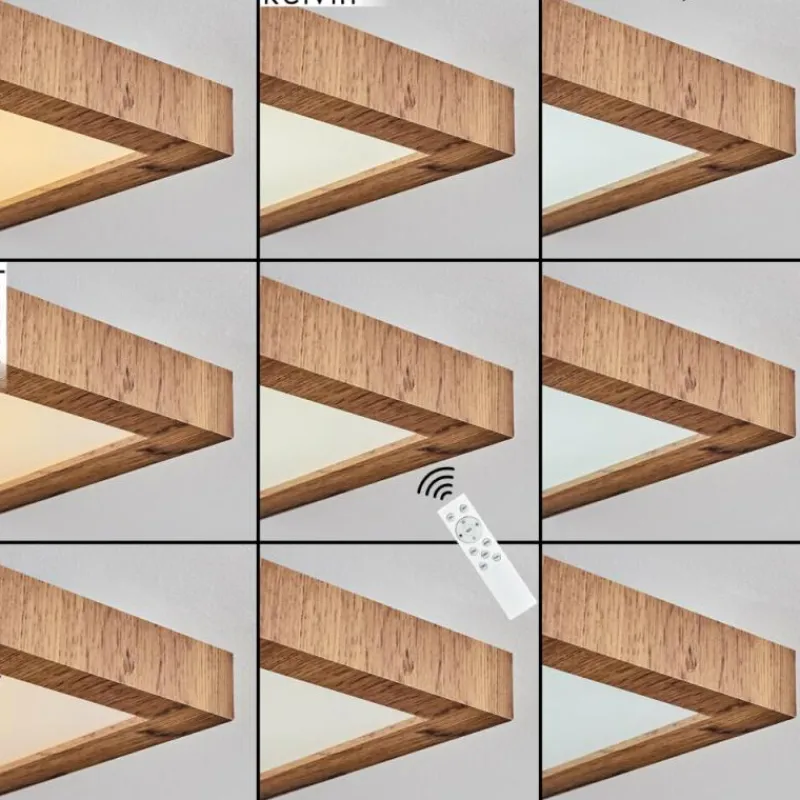 Luminaires Scandinaves-hofstein Salmi LED Couleur bois, Noir, 1 lumière, Télécommandes