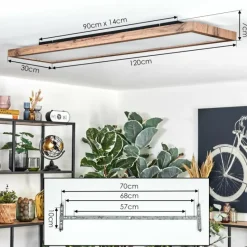 Luminaires Scandinaves-hofstein Salmi LED Couleur bois, Noir, 1 lumière, Télécommandes