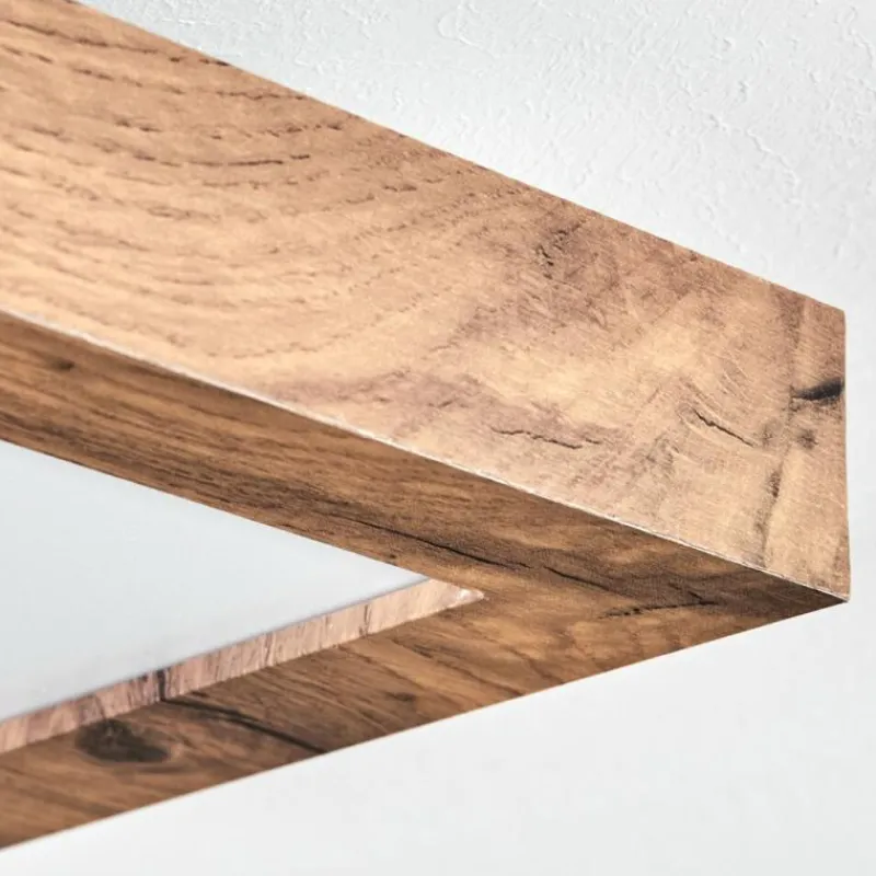 Luminaires Scandinaves-hofstein Salmi Plafonnier, Panel LED Couleur bois, Noir, 1 lumière