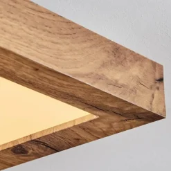 Luminaires Scandinaves-hofstein Salmi Plafonnier, Panel LED Couleur bois, Noir, 1 lumière