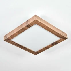 Luminaires Scandinaves-hofstein Salmi Plafonnier, Panel LED Couleur bois, Noir, 1 lumière