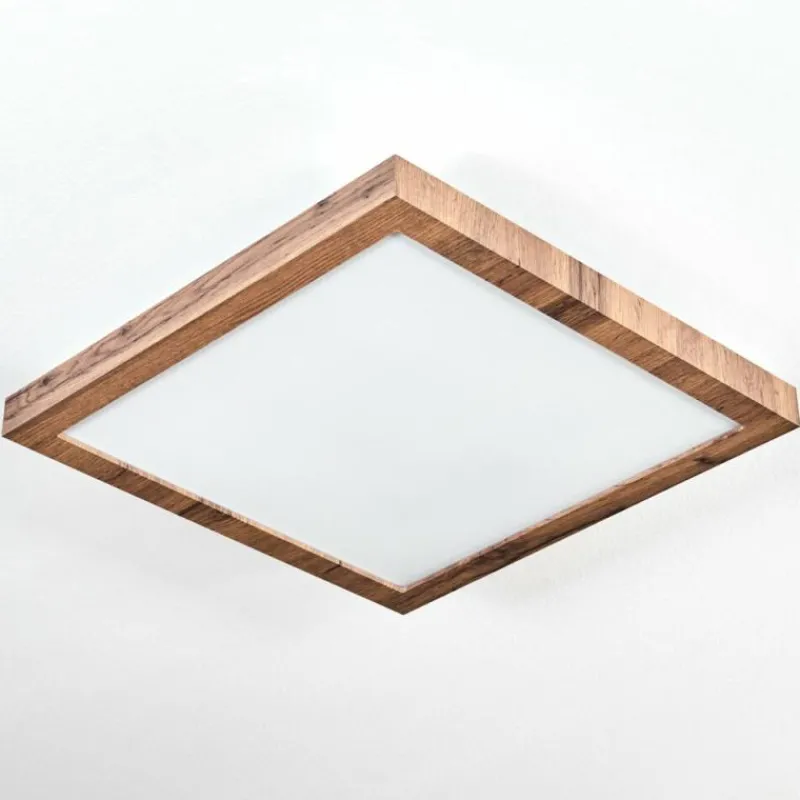 Luminaires Scandinaves-hofstein Salmi Plafonnier, Panel LED Couleur bois, Noir, 1 lumière