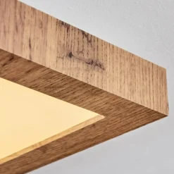 Luminaires Scandinaves-hofstein Salmi Plafonnier, Panel LED Couleur bois, Noir, 1 lumière