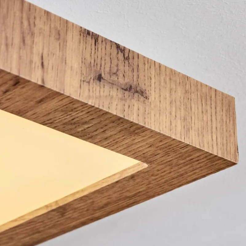 Luminaires Scandinaves-hofstein Salmi Plafonnier, Panel LED Couleur bois, Noir, 1 lumière