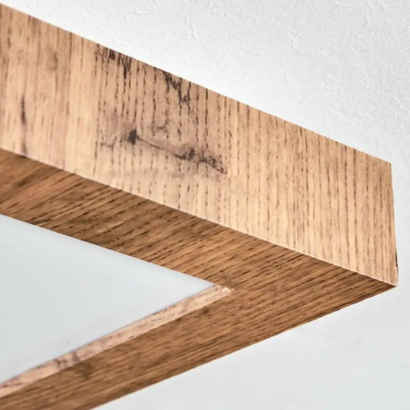 Luminaires Scandinaves-hofstein Salmi Plafonnier, Panel LED Couleur bois, Noir, 1 lumière