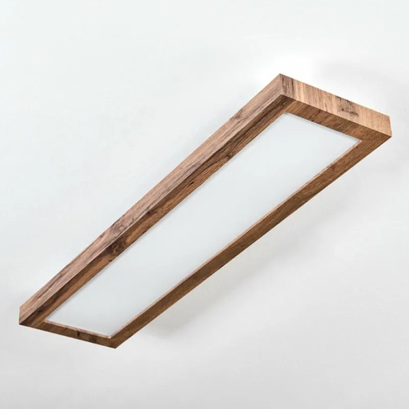 Luminaires Scandinaves-hofstein Salmi Plafonnier, Panel LED Couleur bois, Noir, 1 lumière