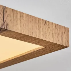 Luminaires Scandinaves-hofstein Salmi Plafonnier, Panel LED Couleur bois, Noir, 1 lumière