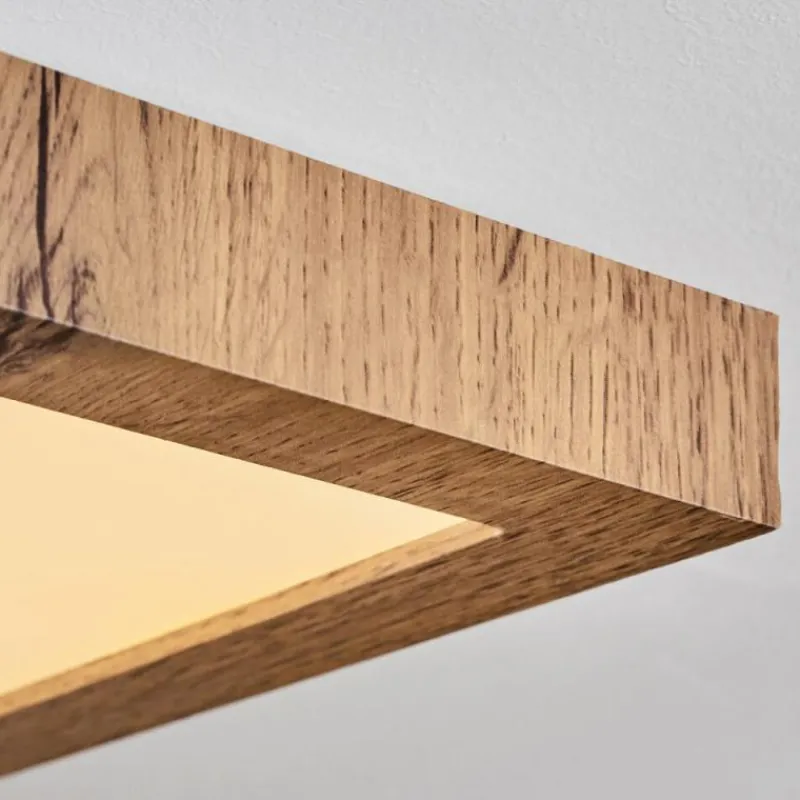 Luminaires Scandinaves-hofstein Salmi Plafonnier, Panel LED Couleur bois, Noir, 1 lumière